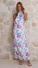 Marlie Midi Dress - Blue Floral