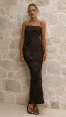 Alara Maxi Dress - Chocolate/Black