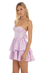 Jacquard Corset Mini Dress in Lilac