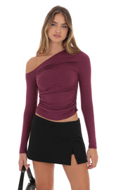 Side Slit Mini Skort in Black