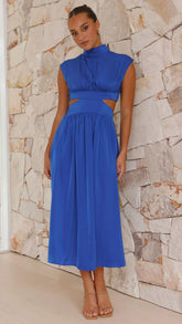 Cindie Midi Dress - Cobalt Blue