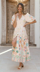 Tamsin Midi Dress - Acacia Palm