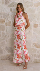 Marlie Midi Dress - Pink Floral
