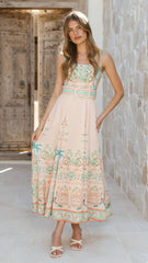 Nellie Midi Dress - Aurora Print