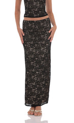 Lace Bodycon Two Piece Set in Black