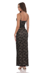 Lace Bodycon Two Piece Set in Black