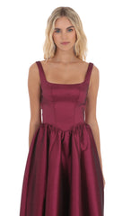 Back Bow Gown in Plum