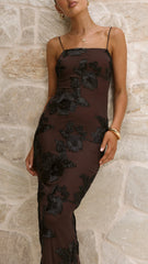 Alara Maxi Dress - Chocolate/Black