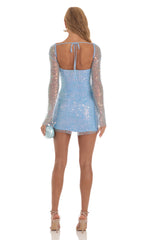 Sequin Corset Dress in Blue