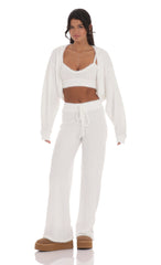 Open Fuzzy Cardigan in White