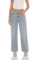 Low Rise Baggy Jeans in Light Blue