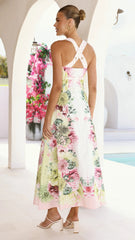 Stasia Midi Dress - Sorbet Symphony