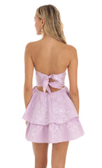 Jacquard Corset Mini Dress in Lilac