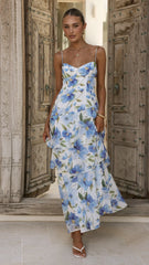 Ami Maxi Dress - Blue Floral