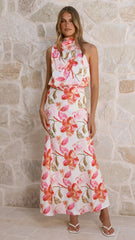 Marlie Midi Dress - Pink Floral