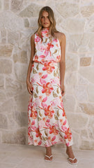 Marlie Midi Dress - Pink Floral