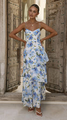 Ami Maxi Dress - Blue Floral
