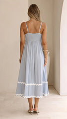 Seraphina Midi Dress - Blue/White