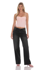 Low Rise Baggy Jeans in Black