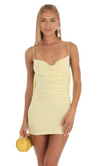 Lace Open Back Dress in Yellow