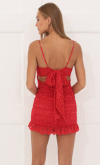 Lace Bodycon Dress in Red