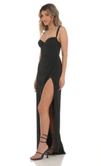 Lace Maxi Dress in Black